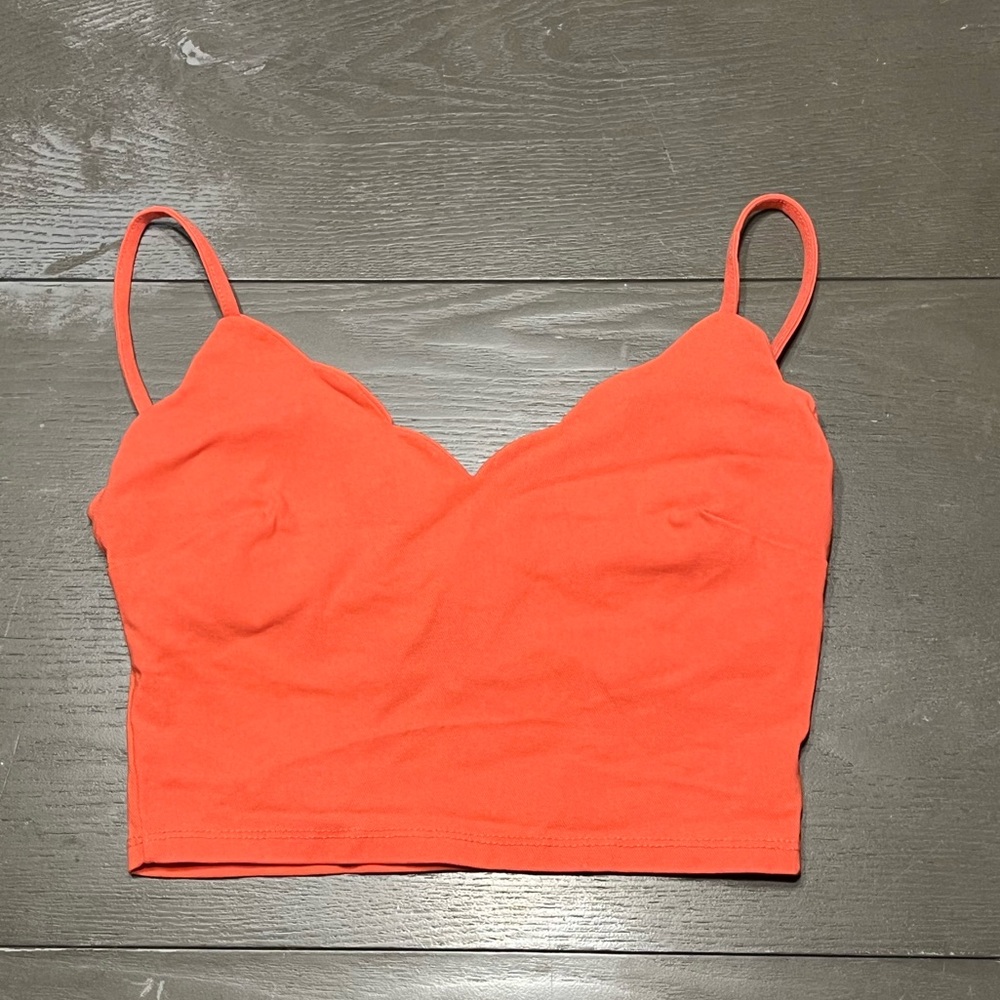 Iris Orange Melon Crop Tank Juniors Small